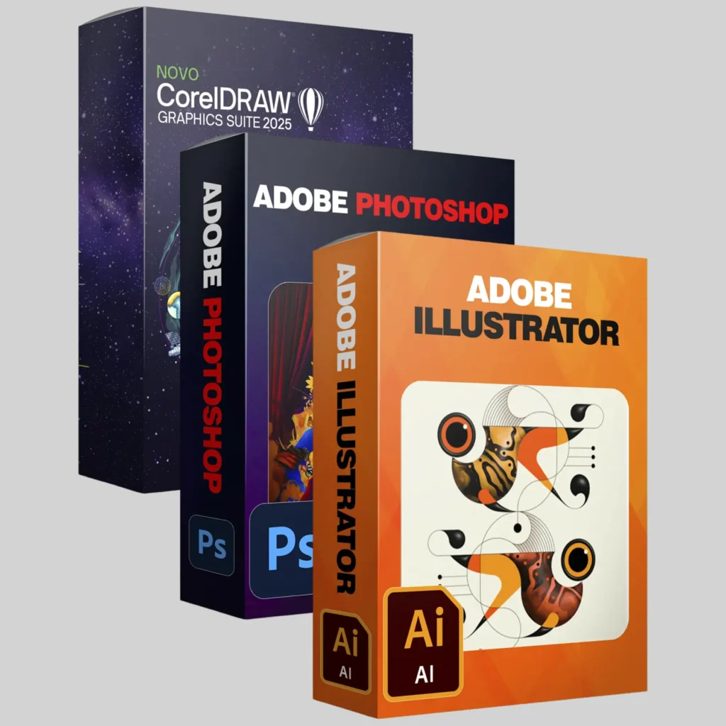 Pack Programa Para Designer Gráfico – CorelDRAW, Photoshop e Illustrator Completos